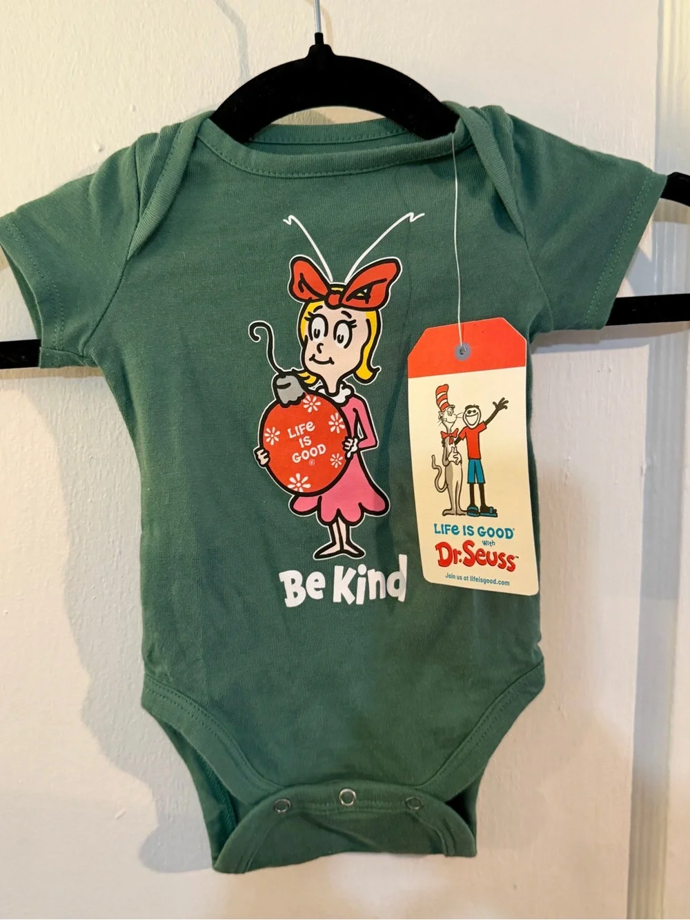 Life Is Good Baby Cindy-Lou Christmas Short-Sleeve Crusher Bodysuit BRAND NWT